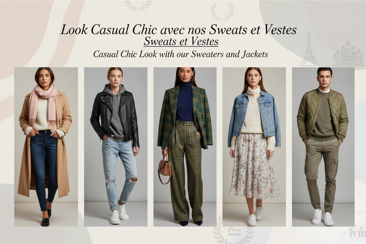 Look Casual Chic avec nos Sweats et Vestes : 5 idées de looks tendance et confortables