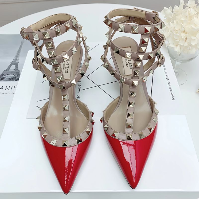 Sandales À Talons Aiguilles Avec Clous Métal Style Punk Chic