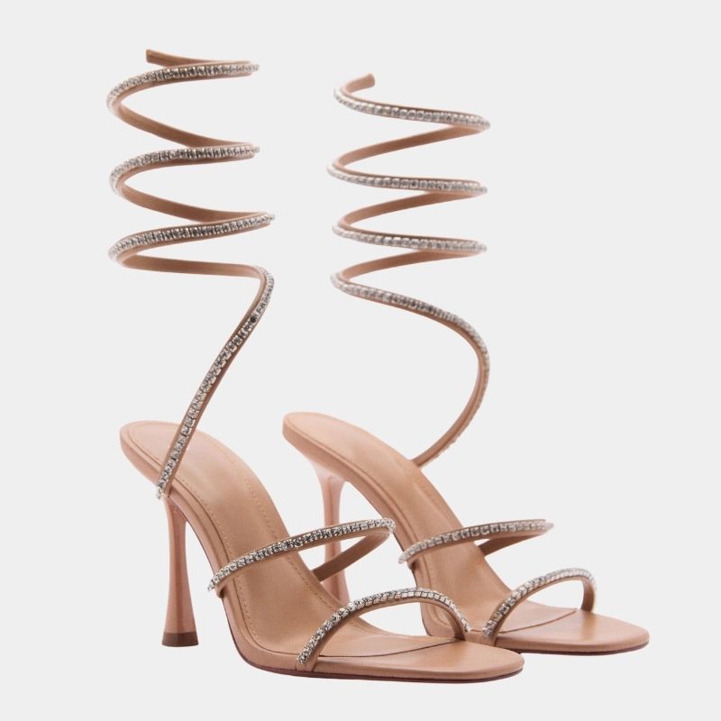 Sandales à Talons avec Sangle Enroulée