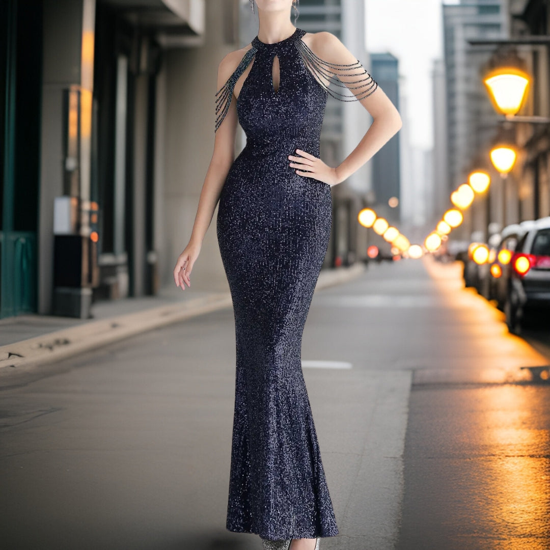 Loretta – Elegantes Pailletten-Abendkleid