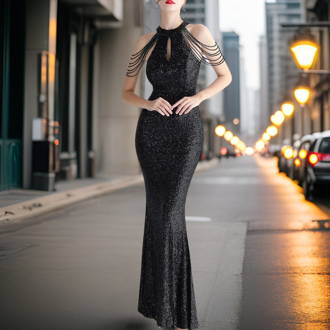 Loretta – Elegantes Pailletten-Abendkleid