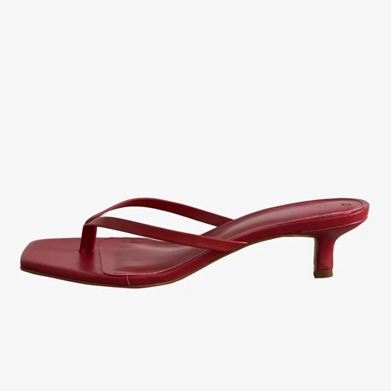 Sandales à Talons Fins avec Bout Carré et Brides Fines