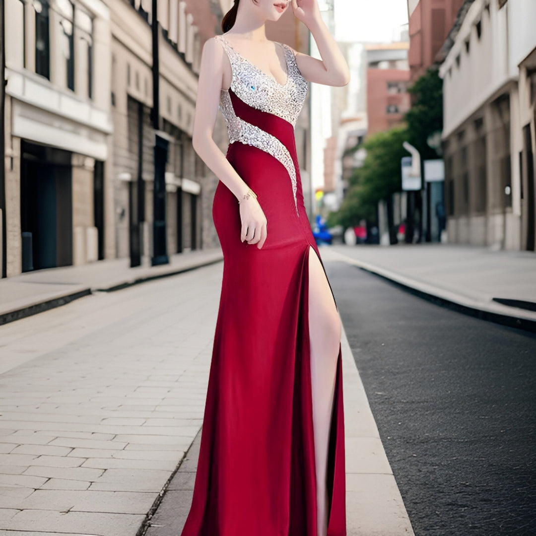 Liv – Glamouröses Pailletten-Abendkleid