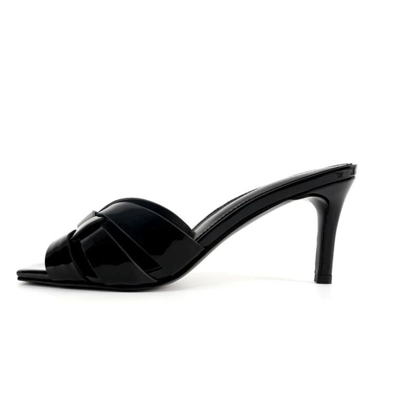 Sandales à Talons Hauts en Cuir avec Lanières Tressées