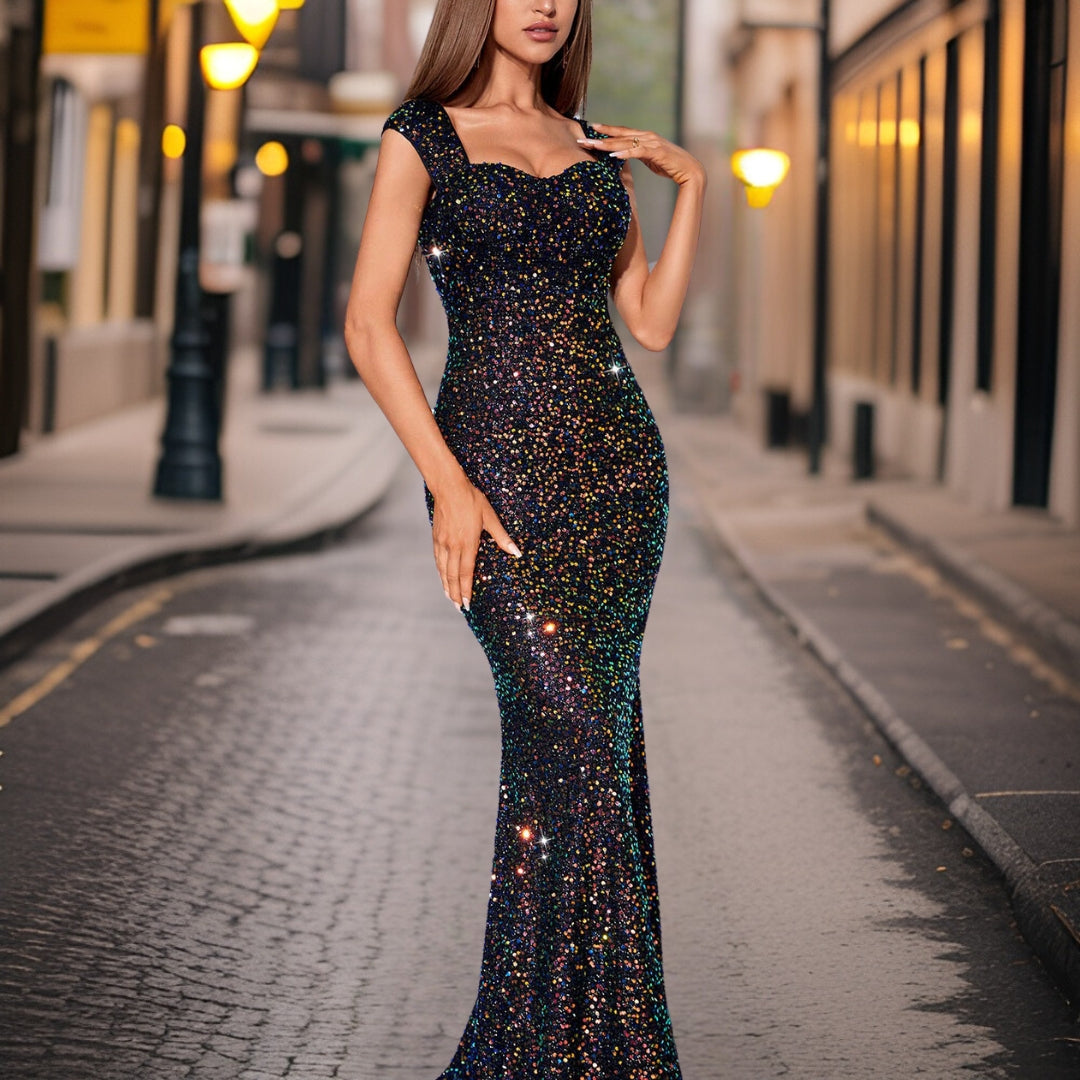 Elisse – Modisches Pailletten-Abendkleid