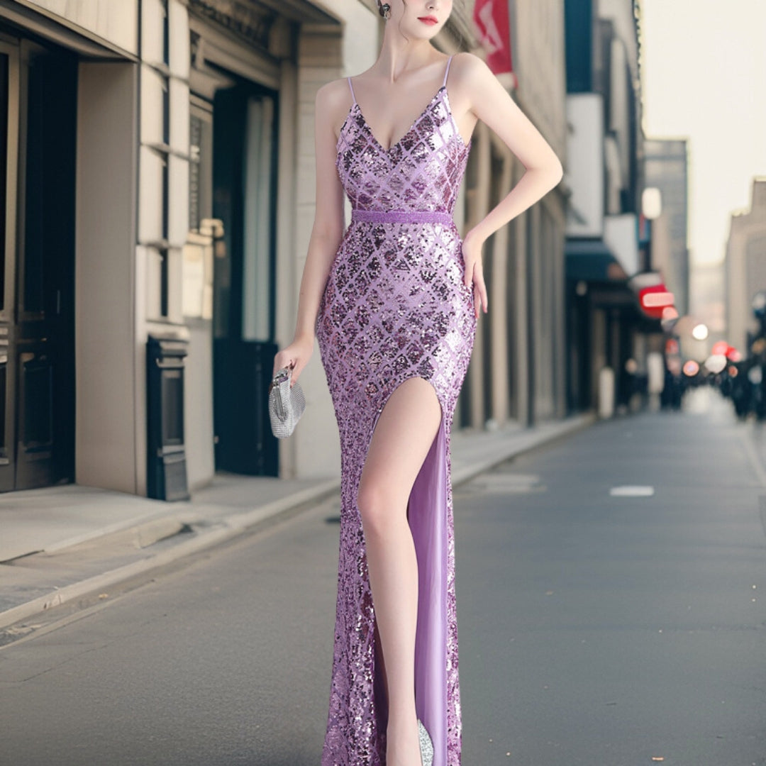 Harmony - Luxurious Sequin Evening Dress with Side Slit