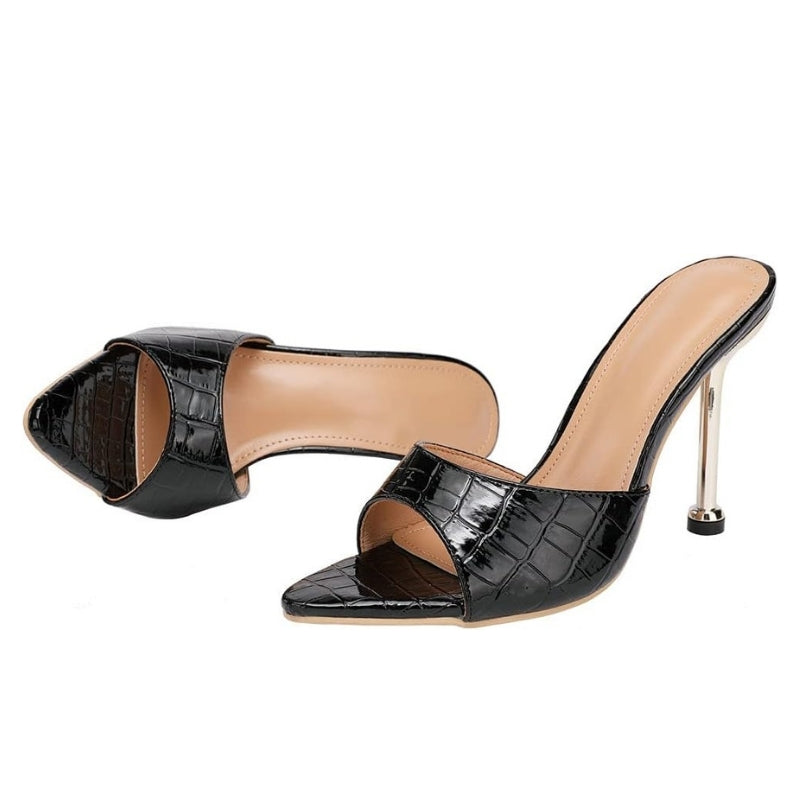 Sandales à Talons Croco Chics
