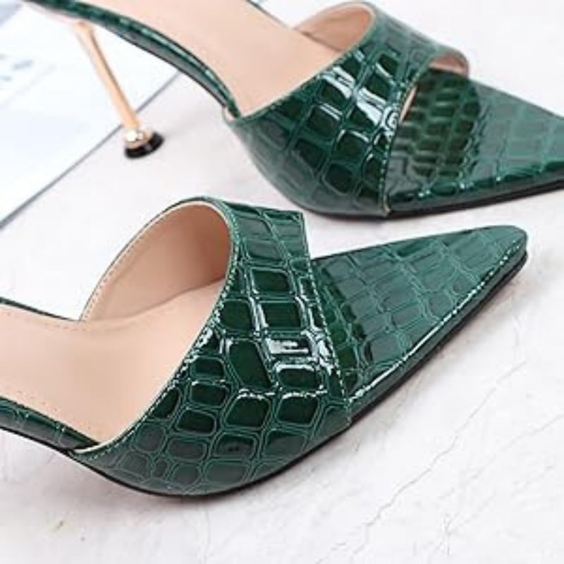 Sandales à Talons Croco Chics