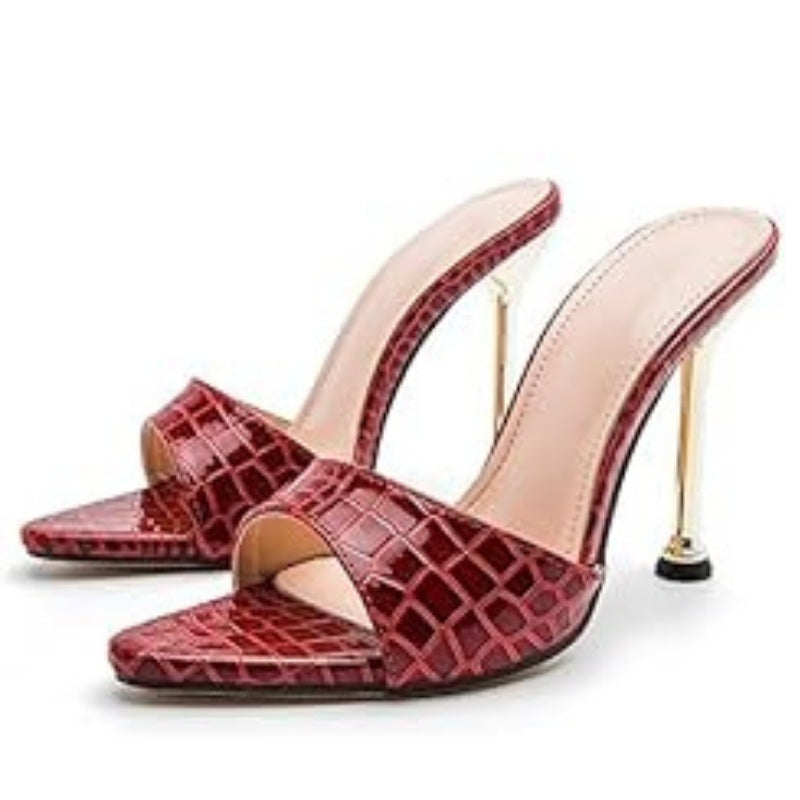 Sandales à Talons Croco Chics
