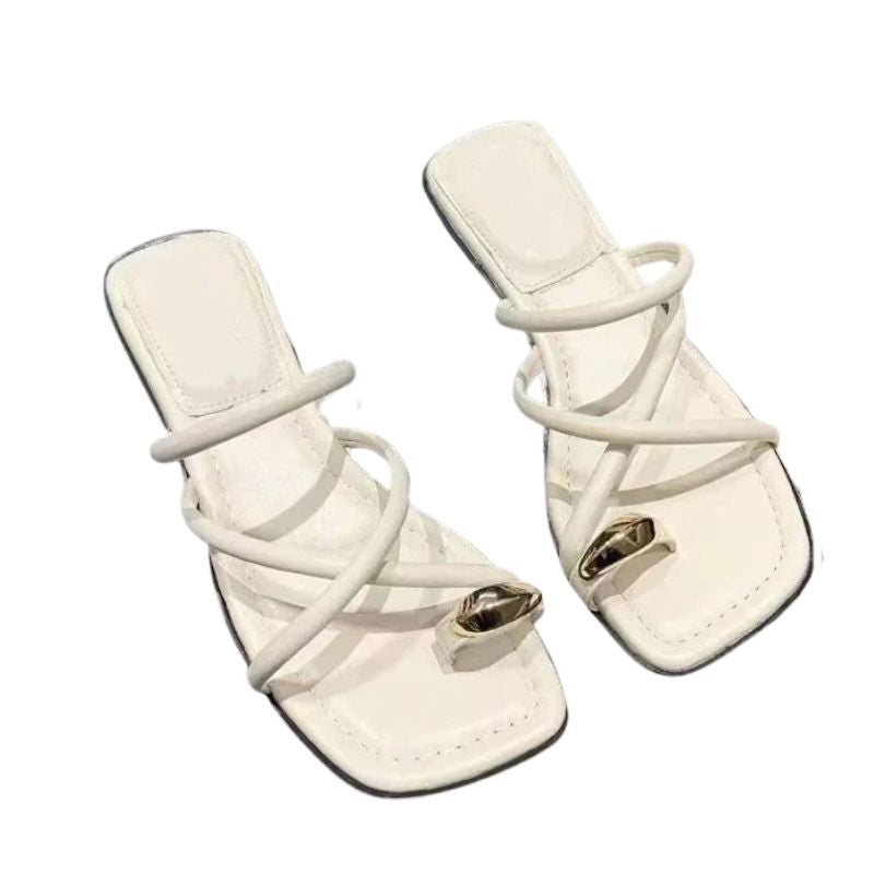 Sandales Plates Avec Brides Entrelacées Minimalistes
