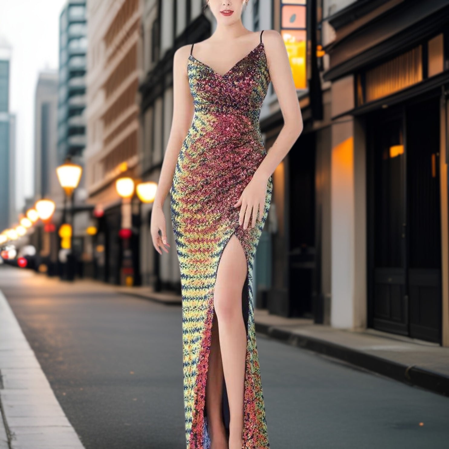 Teodora - Robe soirée de bal élégante en nylon