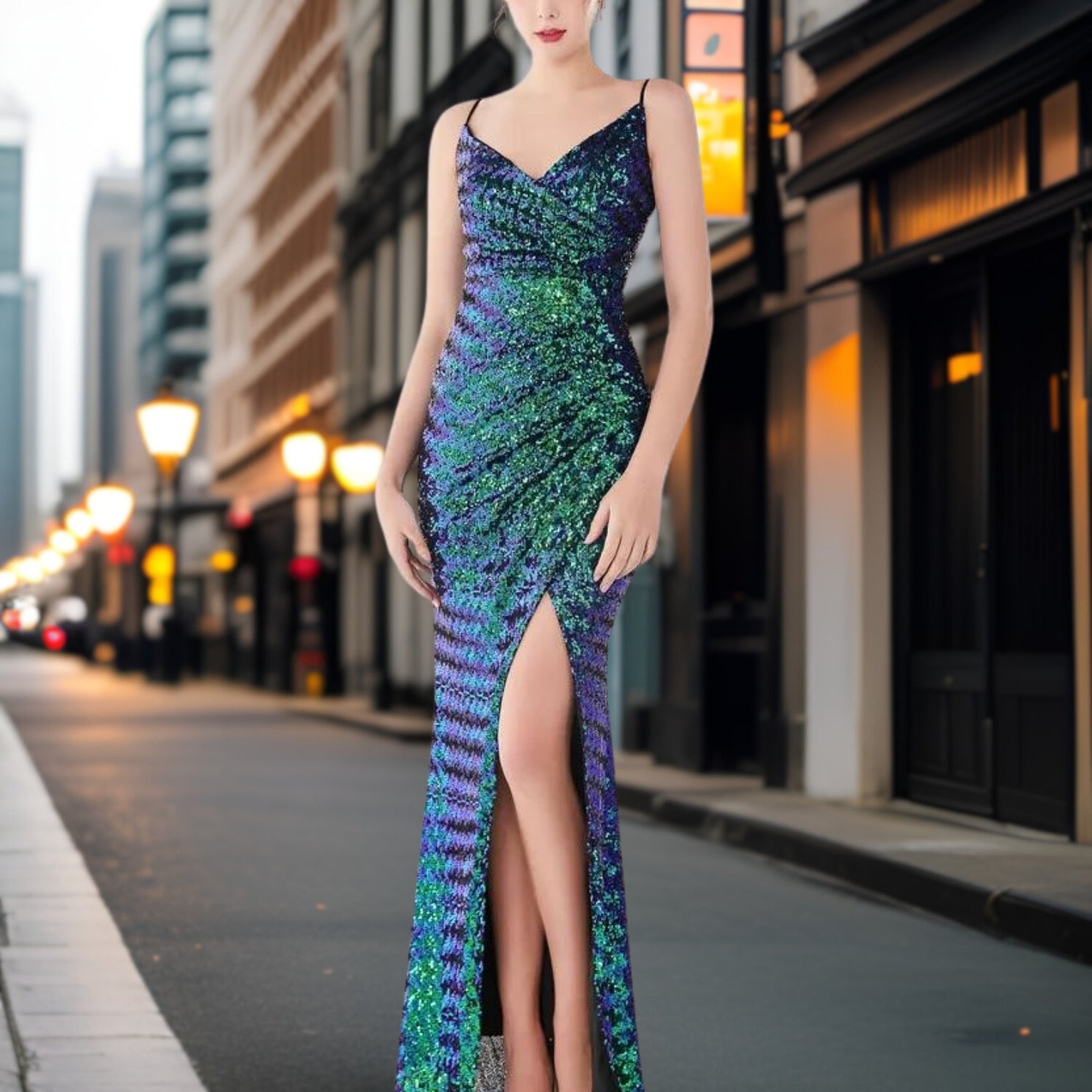 Teodora - Robe soirée de bal élégante en nylon