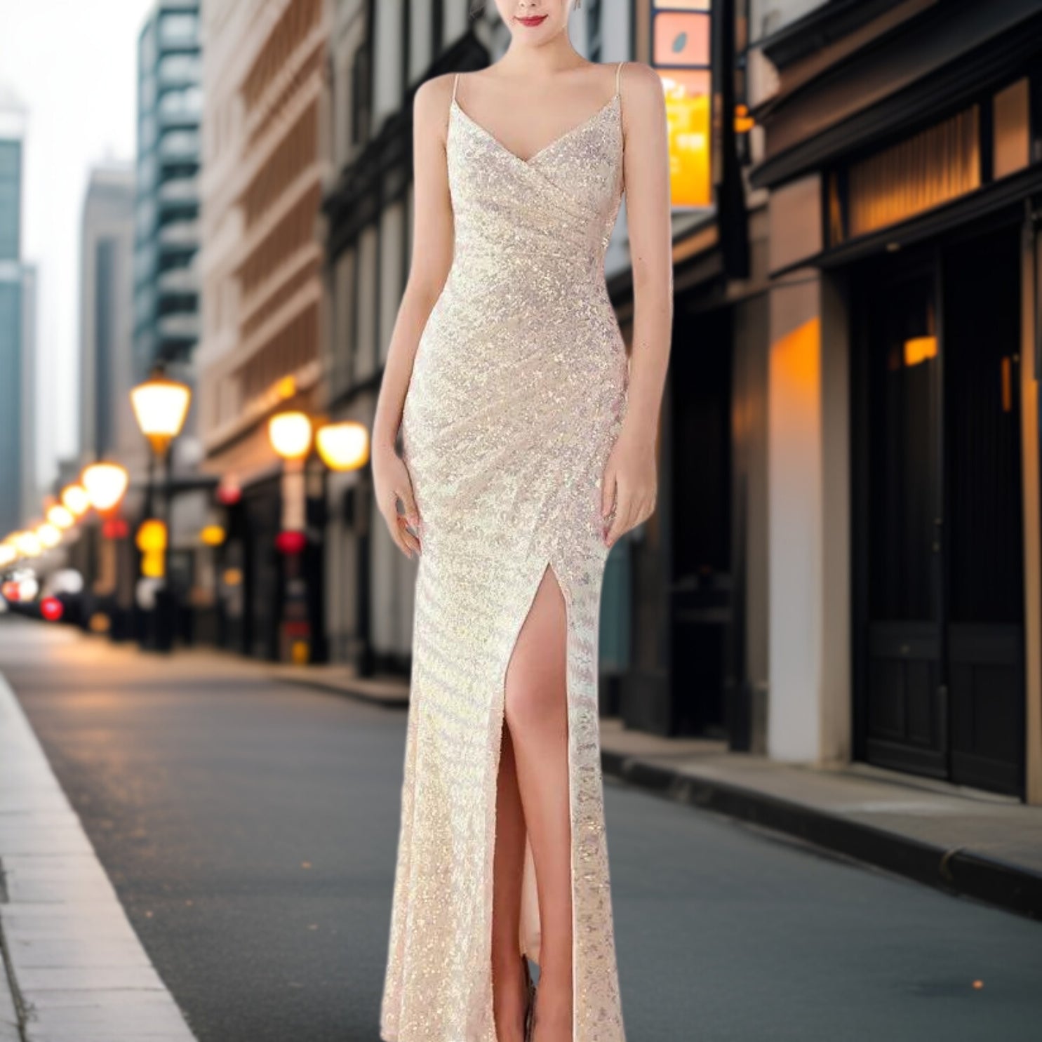 Teodora - Robe soirée de bal élégante en nylon