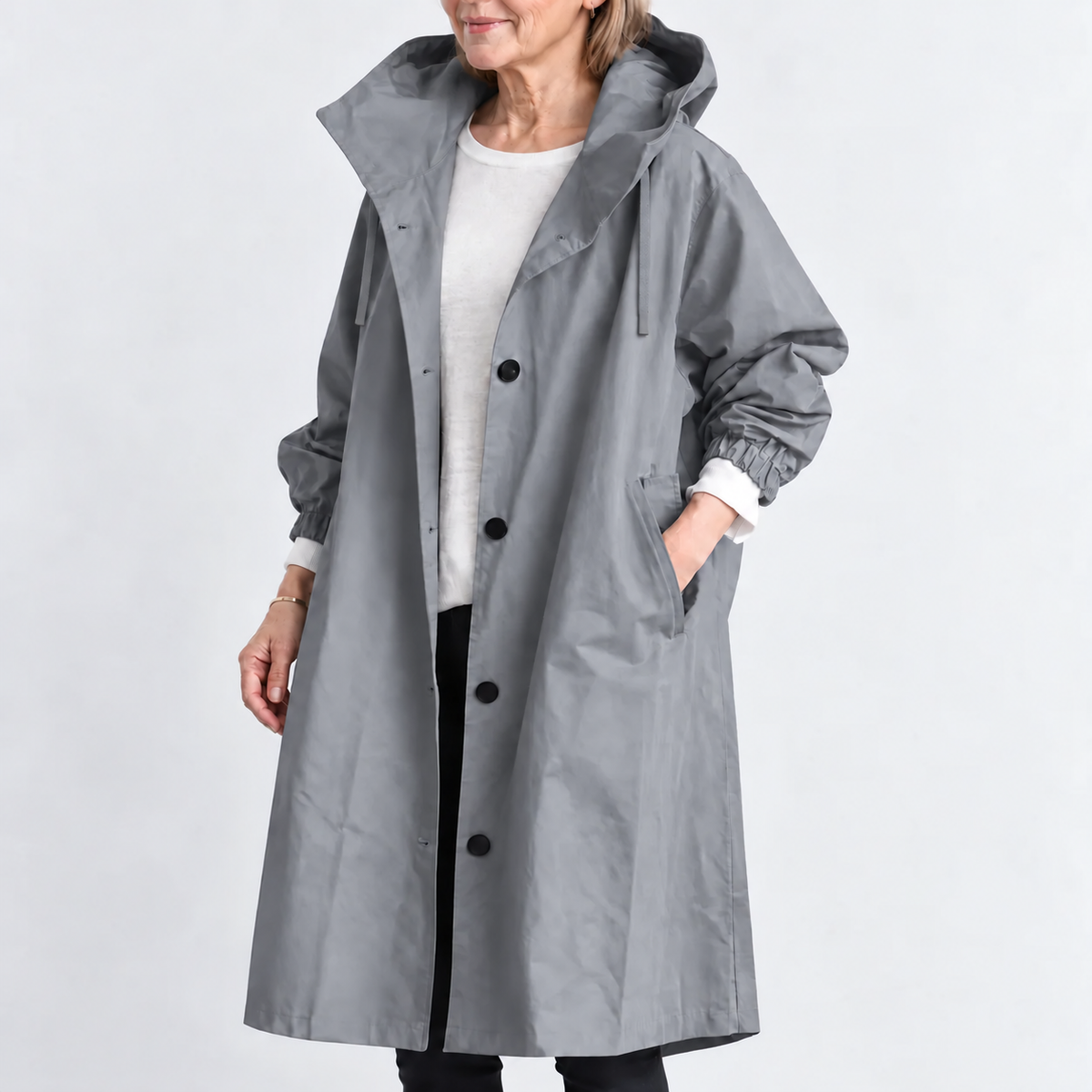 TRENCH LONG À CAPUCHE POUR FEMMES