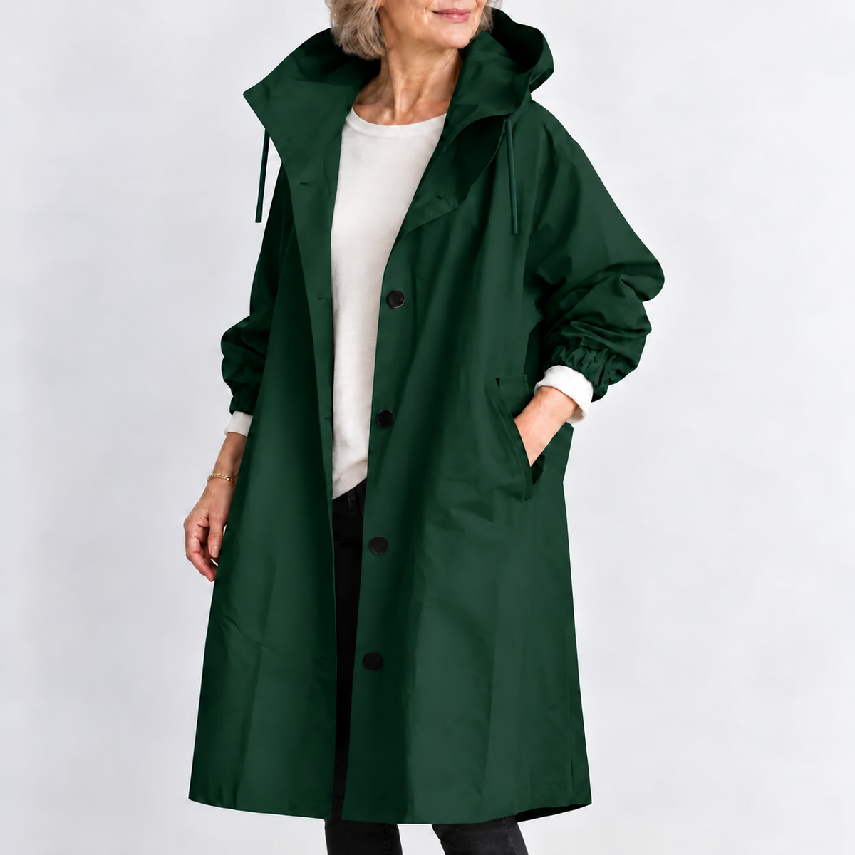 TRENCH LONG À CAPUCHE POUR FEMMES