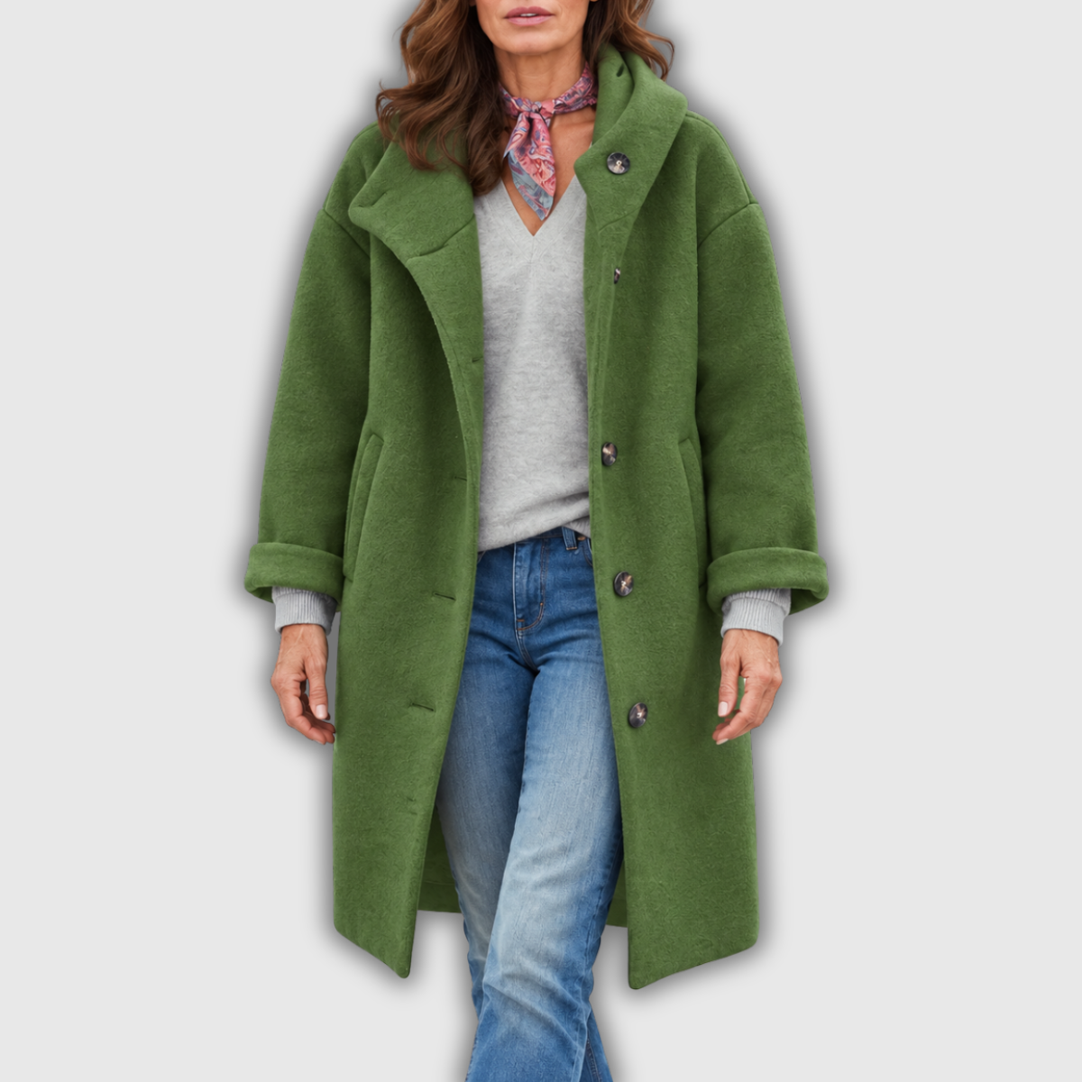 Maude | Manteau Long à Capuche en Laine Mélangée