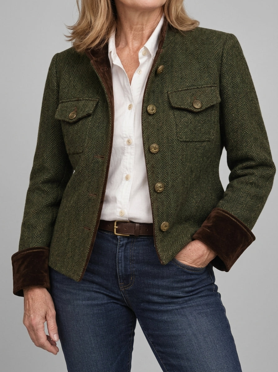 VESTE TEXTURÉE EN CHEVRON POUR FEMMES