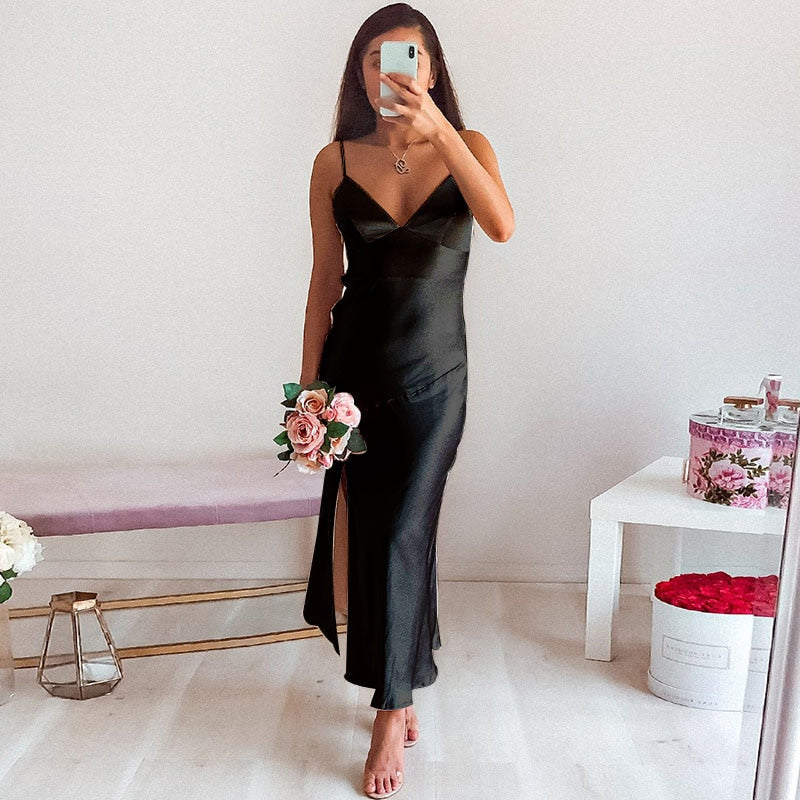 Nicole – Sommer-Partykleid mit Knöchelschlitz für Damen