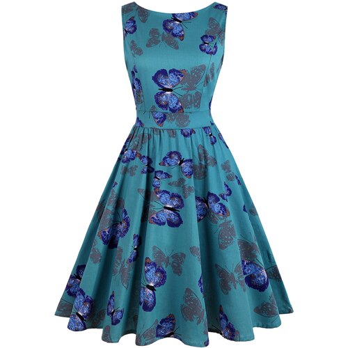 Robe vintage Papillons Bleus