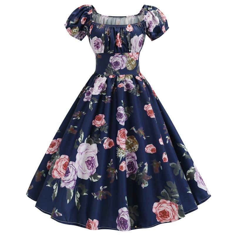 Vintage-Zeremonienkleid mit majestätischen Blumen