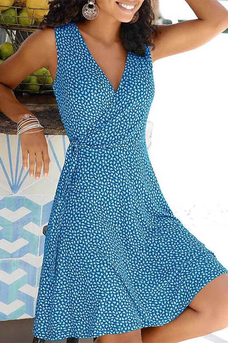 Blaues Bohemian-Chic-Kleid - Lison