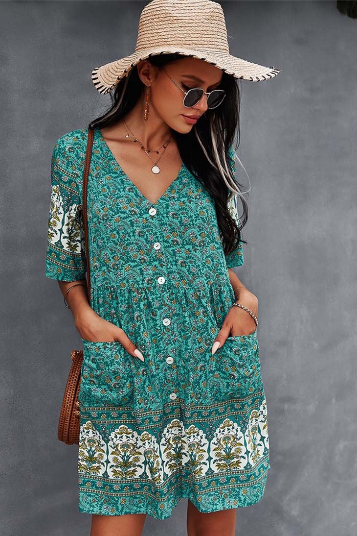 70er-Jahre-Bohemian-Kleid - Bertille