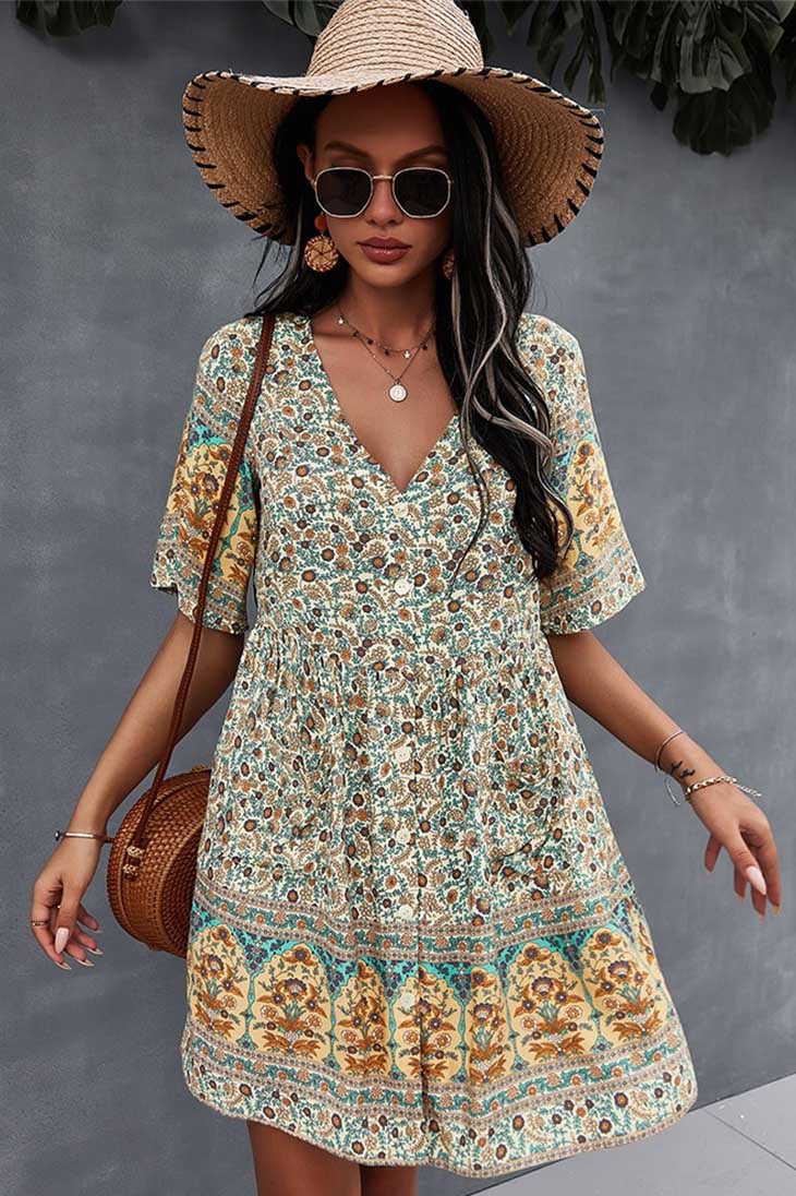 70er-Jahre-Bohemian-Kleid - Bertille