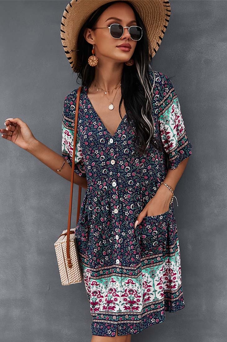 70er-Jahre-Bohemian-Kleid - Bertille