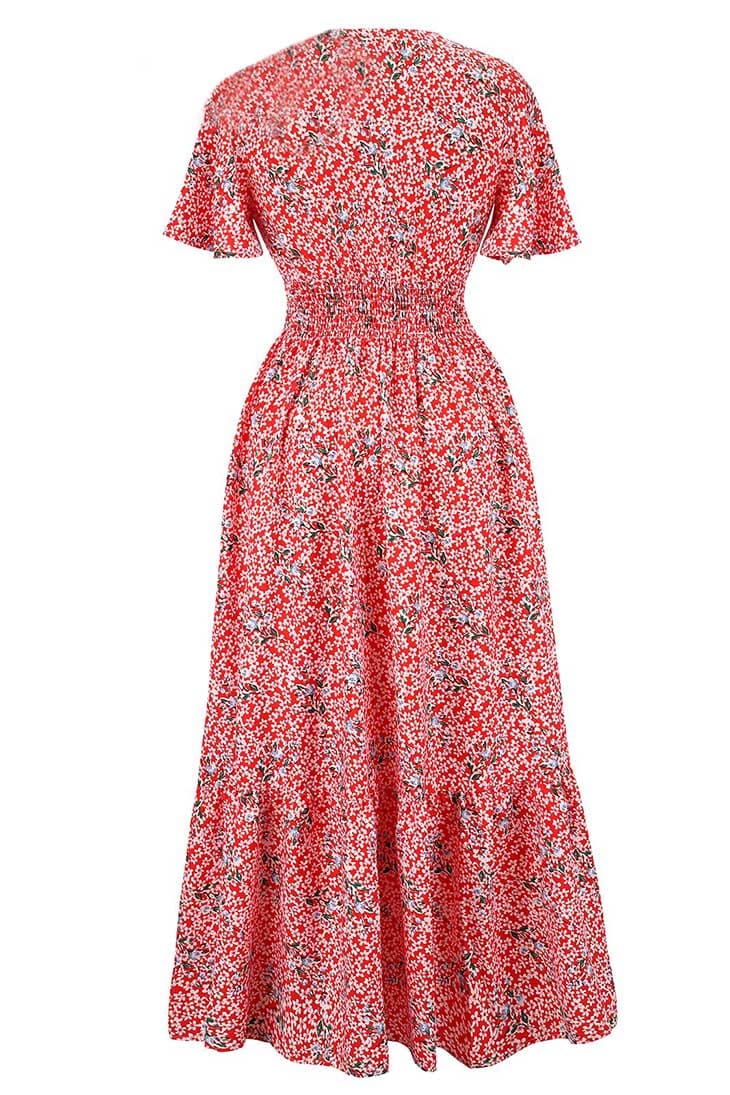 Rotes langes Bohemian-Chic-Kleid - Frankie