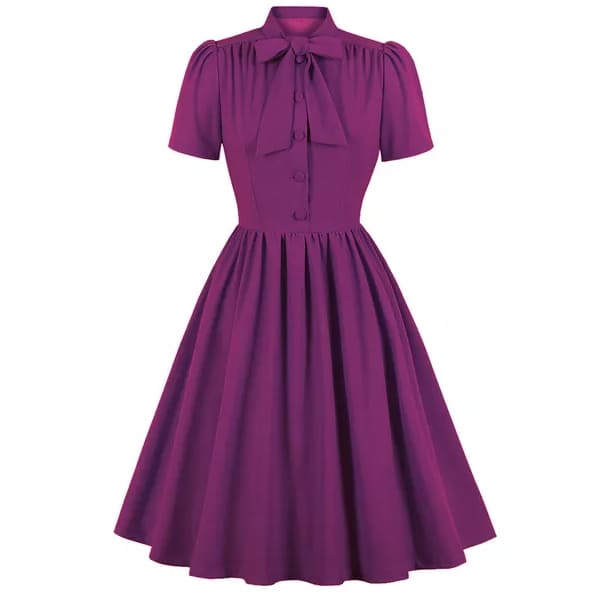 Robe vintage Élégante à Nœud