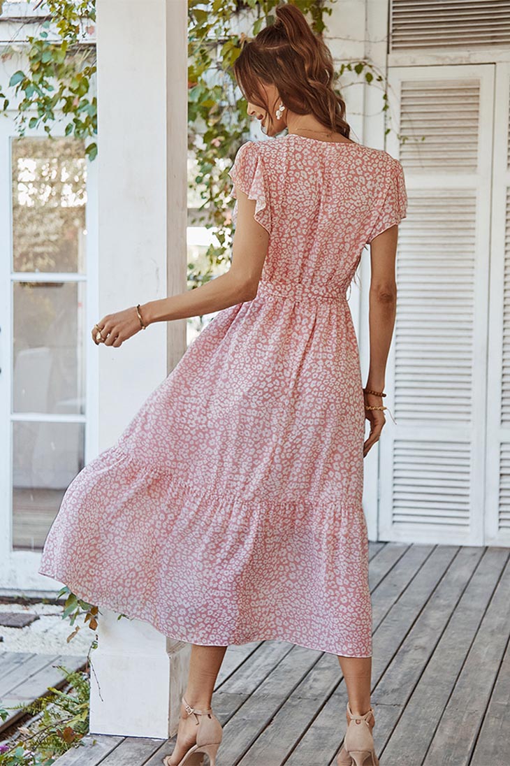 Robe Bohème Chic Rose Poudre - Claire