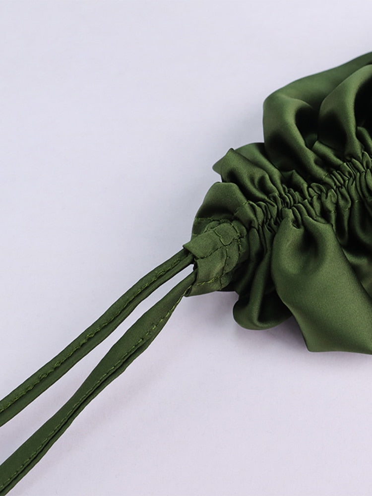 Tama - Robe de soirée longue froncée en satin