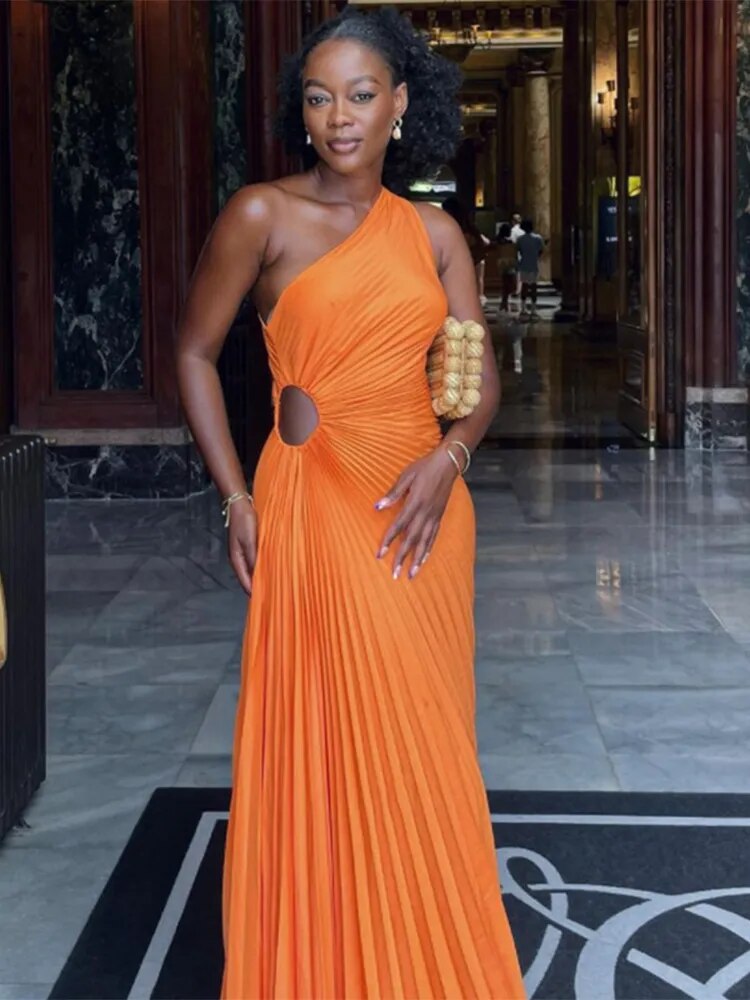Orana – Gerafftes, pelziges Abendkleid für Damen