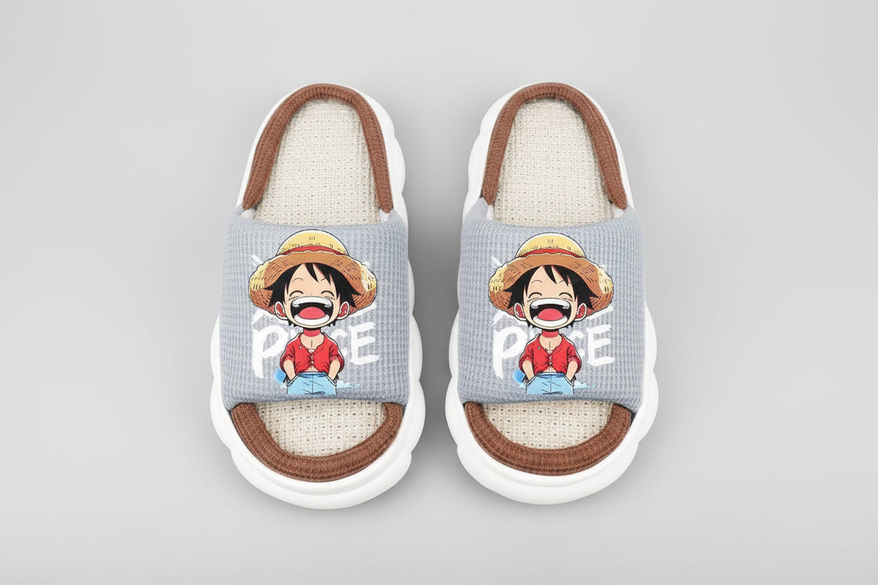 Chaussure manga one piece - Chaussons lumineux Luffy en lin pour garçons