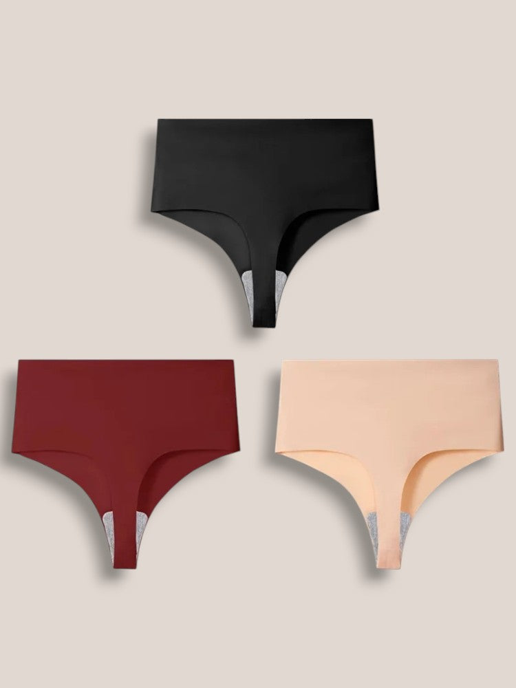 Lot de 3 Strings Taille Haute Sans Couture