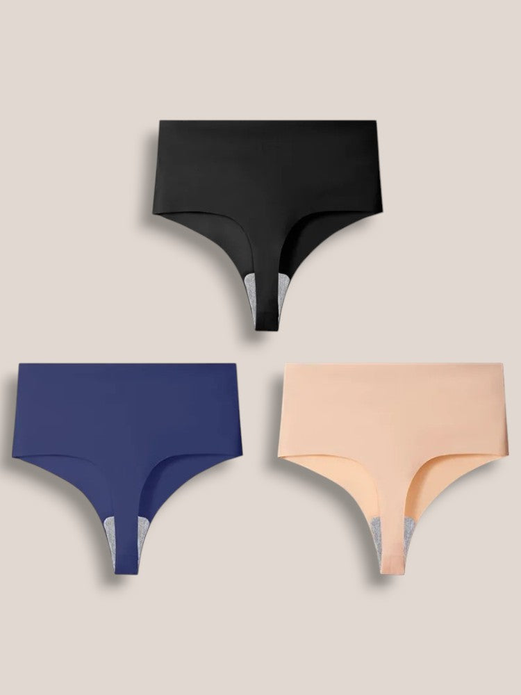 Lot de 3 Strings Taille Haute Sans Couture