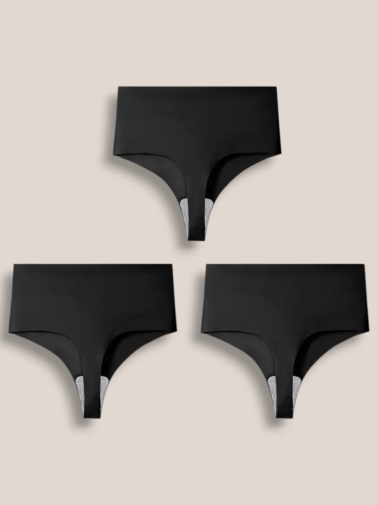 Lot de 3 Strings Taille Haute Sans Couture