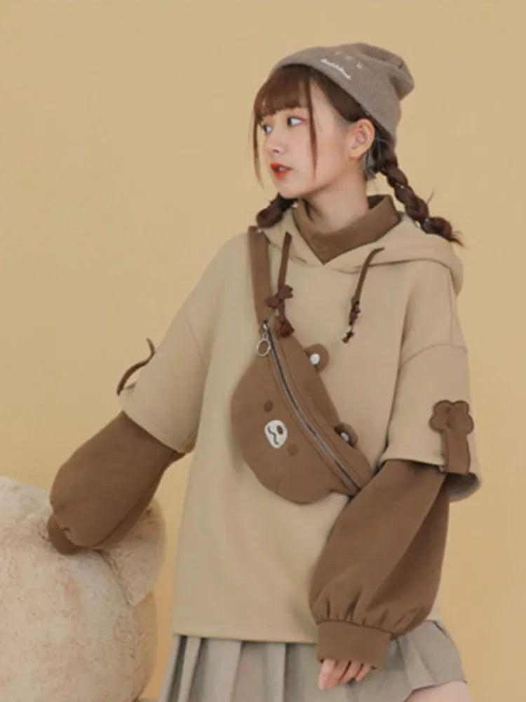 Harajuku Ästhetischer Bär Hoodie für Frauen