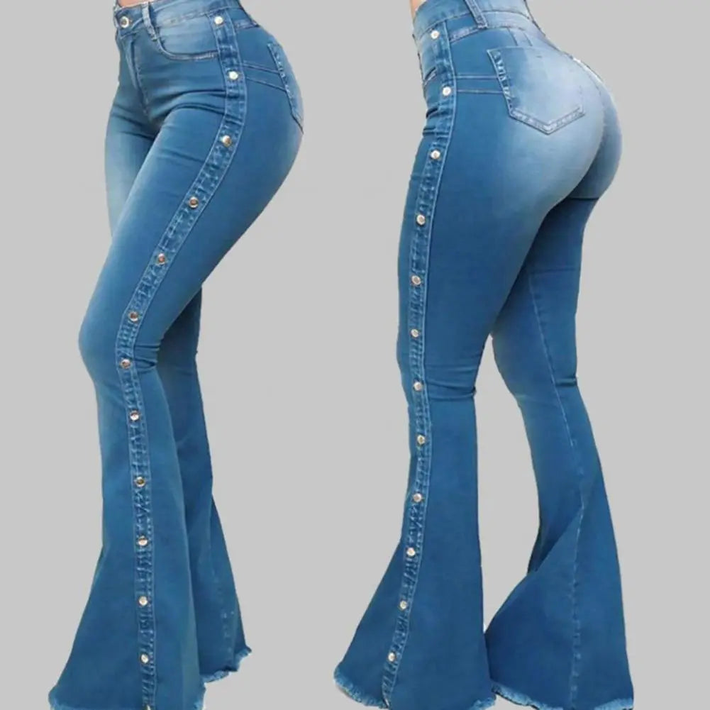 Heer Damen-Jeans mit mittelhohem Bund und ausgestelltem Bein