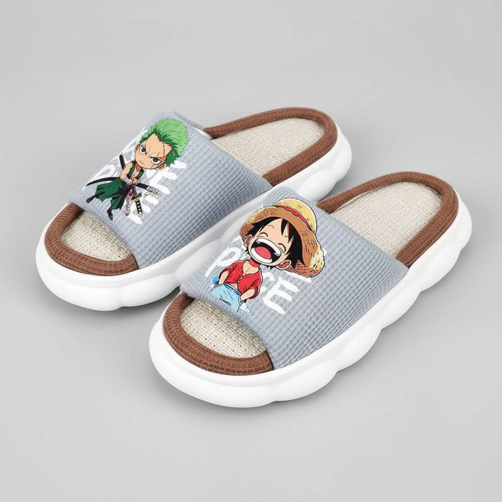 Chaussure manga one piece - Chaussons lumineux Luffy en lin pour garçons