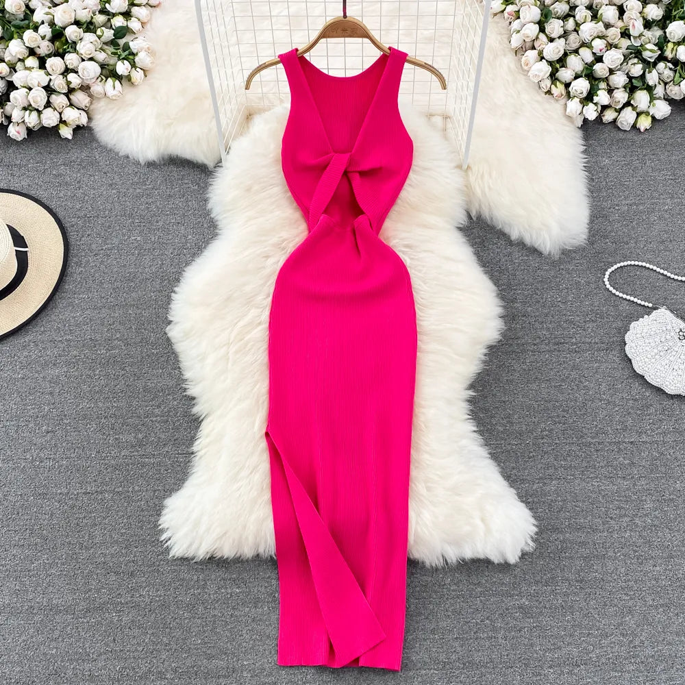 Gutruna – Mittellanges Abendkleid mit Schlitz für Damen
