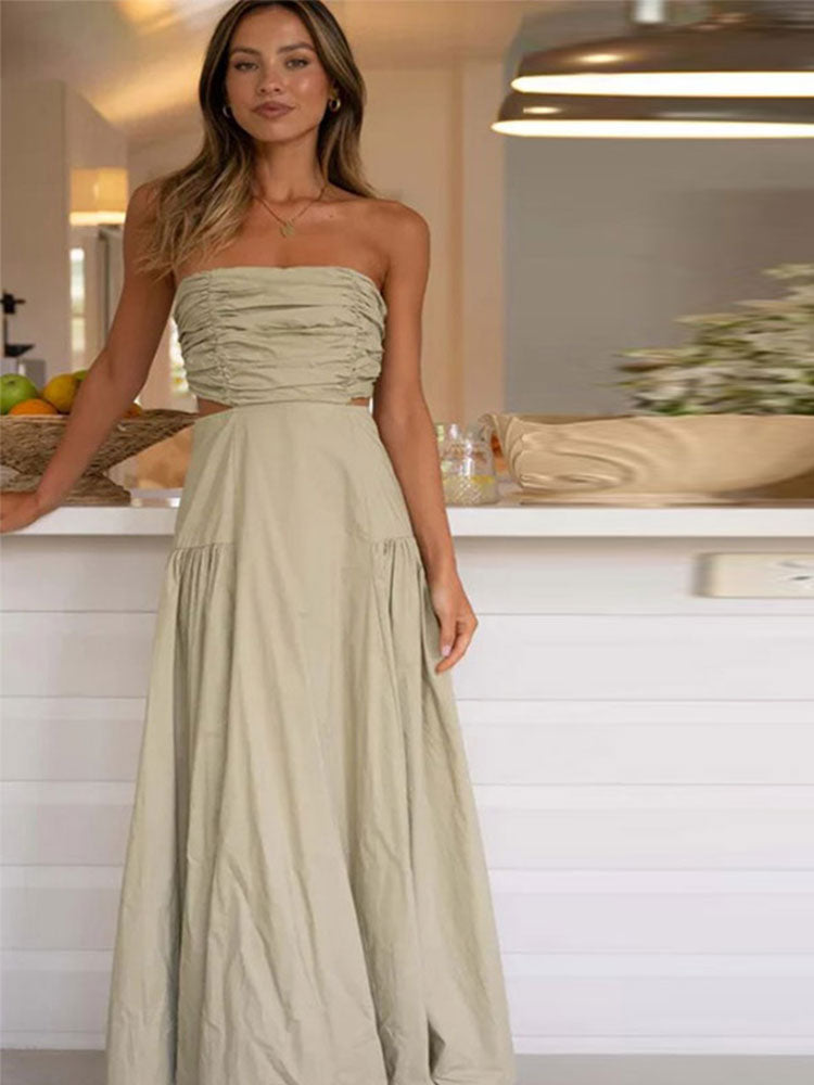 Beate – Elegantes trägerloses Midi-Abendkleid für Damen
