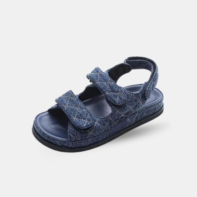 Sandales Style Romain Bleu Avec Scratch