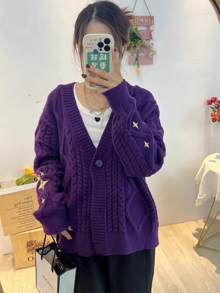 Pull à manches longues vintage pour femmes