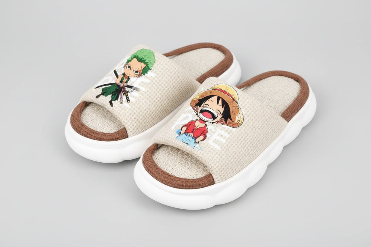 Chaussure manga one piece - Chaussons lumineux Luffy en lin pour garçons