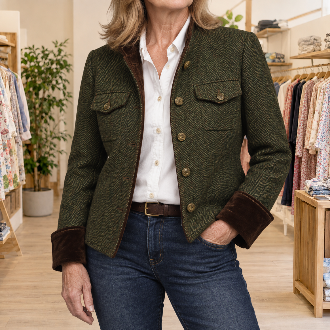 VESTE TEXTURÉE EN CHEVRON POUR FEMMES