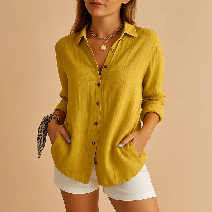 Blouse Légère en Lin et Coton pour Femme - Confort Eté