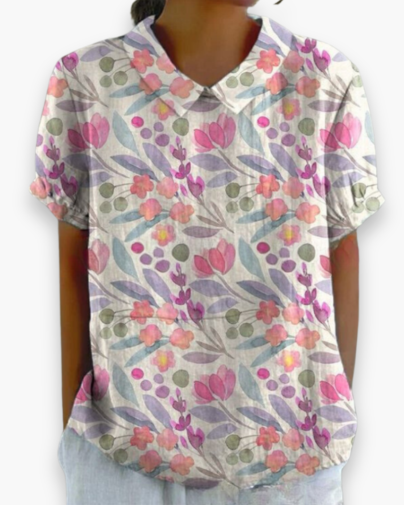 Blouse Florale Décontractée pour Femme - Légère et Libérée