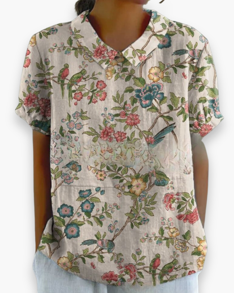 Blouse Florale Décontractée pour Femme - Légère et Libérée