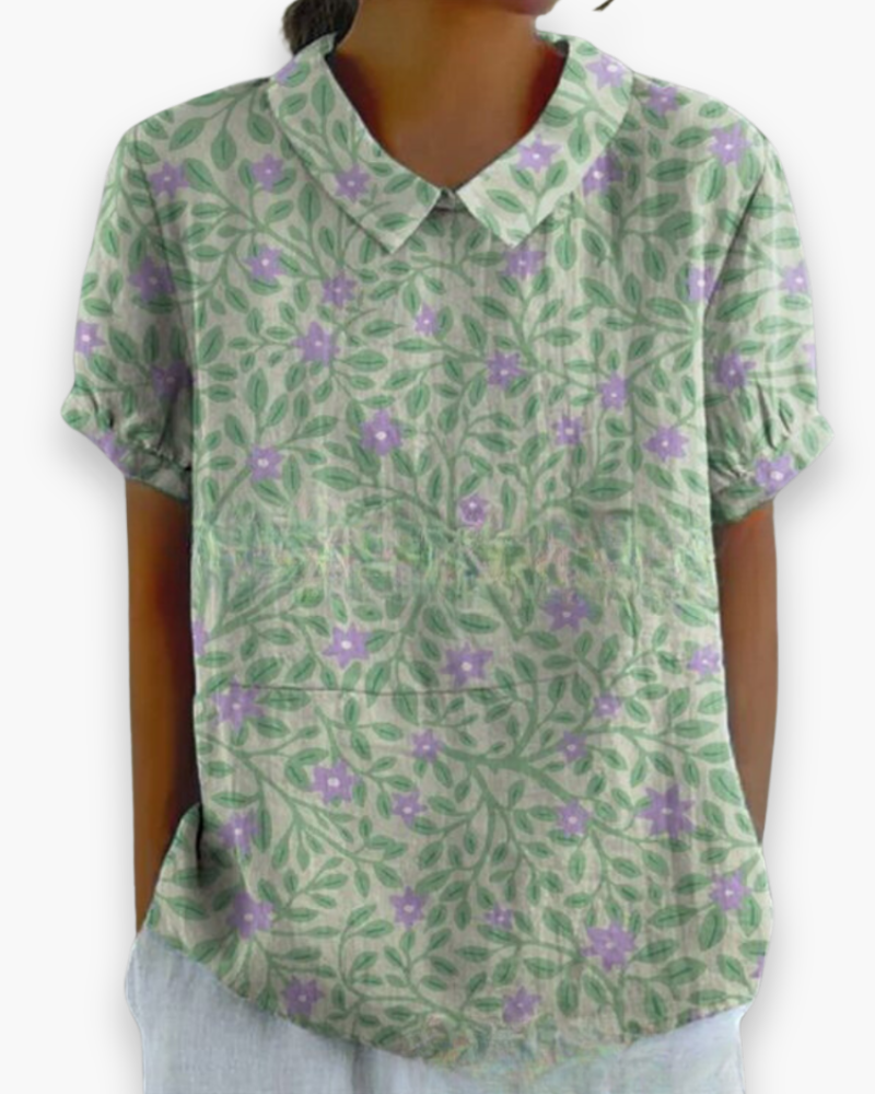 Blouse Florale Décontractée pour Femme - Légère et Libérée